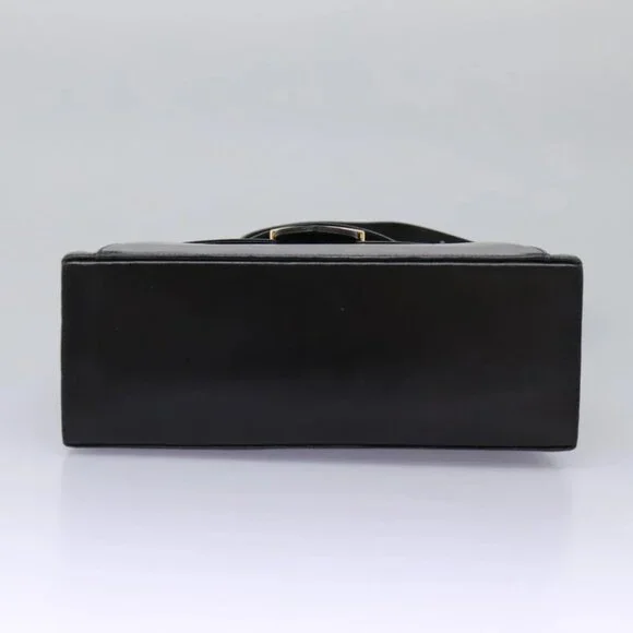 Salvatore Ferragamo Hand Bag Leather 2way Black Gold Auth 124649